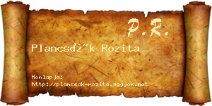 Plancsák Rozita névjegykártya